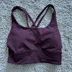 lululemon athletica Energy Longline Bra in Black Plum